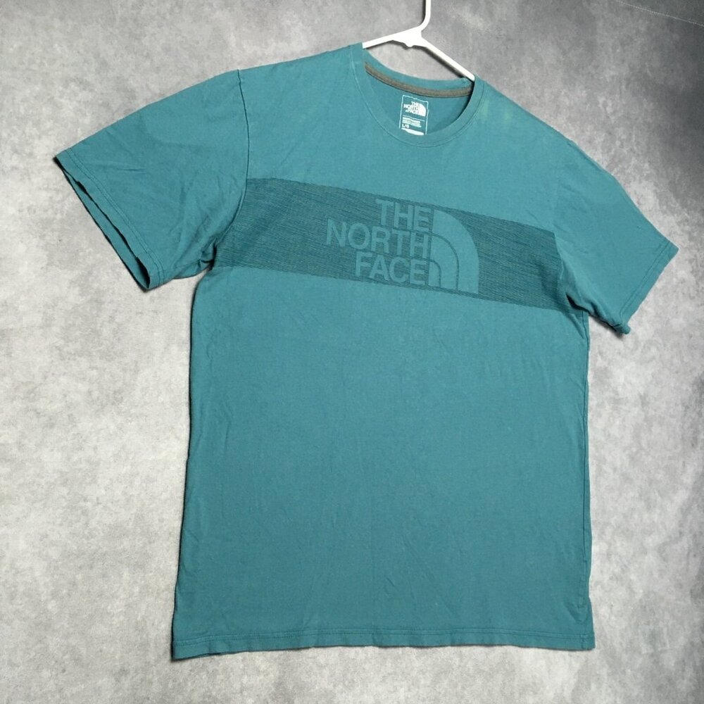 The North Face Mens Graphic T Shirt Adult size Large Teal Blue‎ Short Sleeve Tee